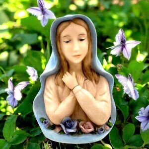 Vintage Madonna Figurine Geo. Z. Lefton SRN 10769 from 1996 Virgin Mary Roses